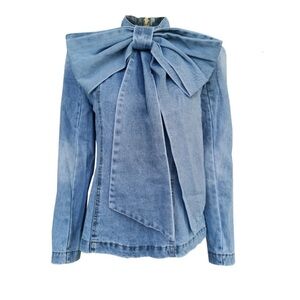 Big bow denim top